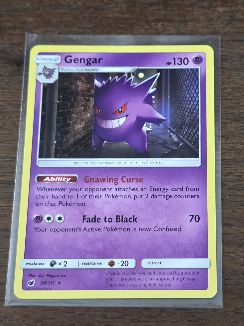 Pokemon Gengar #38 Sun & Moon Crimson Invasion Non Holo Rare Card 38/111